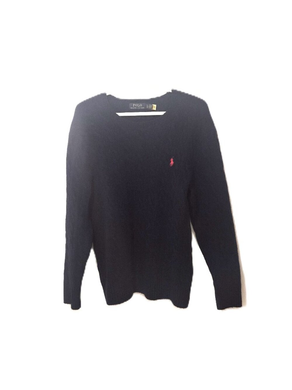 Polo Ralph Lauren Navy Cable-Knit Wool-Cashmere Sweater Old Money Americana Prep